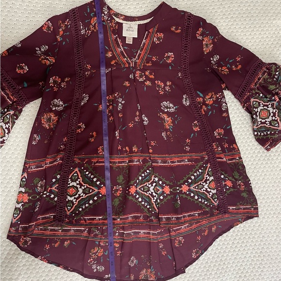 Knox rose boho floral peasant blouse - Picture 6 of 7